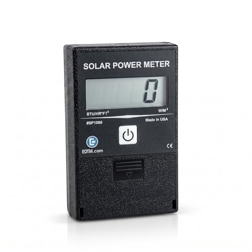 EDTM SP1080 Digital Solar Power Meter – Portable Battery-Powered Field-Ready Instrument Measuring Solar Energy in BTU or Watts - Fast, Accurate – Ideal for Window Films & Sales Demos, Made in USA