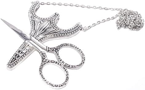 BIHRTC Stainless Steel Sharp Tip Sewing Snips Thread Cutter Safety Scissors with Sheath Chain for Embroidery, Sewing, Craft, Art Work & Everyday Use (Silver-1)