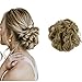 FUT Scrunchy Scrunchie Hair Bun Updo Hairpiece Ponytail Hair Extensions Wavy Curly Messy Hair Bun Extensions Donut Chignons Hair Piece ash blonde