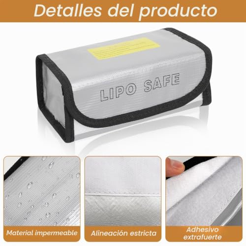 Miniatura 3 de Ctyueyun 2 Unidades Lipo Safe Bag,Akku Tasche Feuerfest,Explosionsgeschützte Feuerfeste Sicherheitsschutztasch Für Akku Lipo,Ebike Akku Tasche Feuerfest Für Laden Und Transport