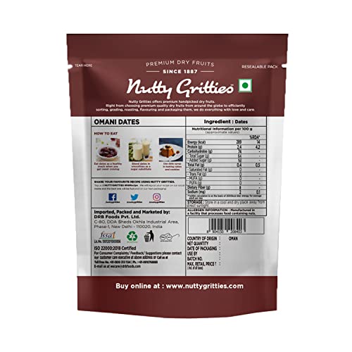 Image of Nutty Gritties Premium Dates - Omani (Khajoor) - 350g (Pack of 10 Eack Pack 35g)