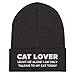 Cat Lover Leave My Alone I Am Only Talking to My Cat Today (Embroidered Cuffed Beanie) Dark Grey