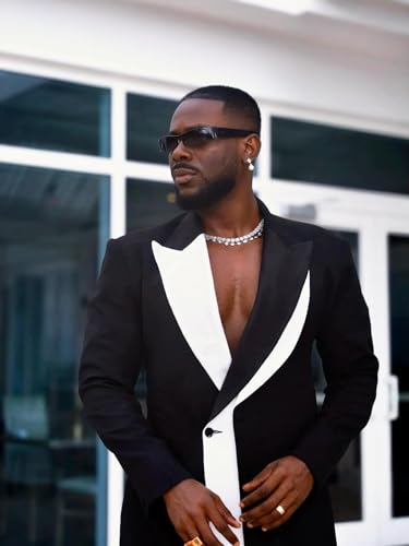 Men's 2-Piece Fashion Suit Set Peak Lapel Prom Cocktail Party Graduation Tuxedos Suit Mens Blazer&Pants3