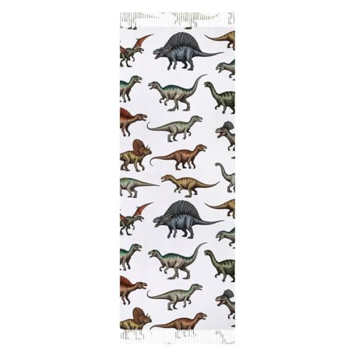 KATVEESC Scarf Tassel Soft Jurassic Dinosaur Warm Shawl for Women