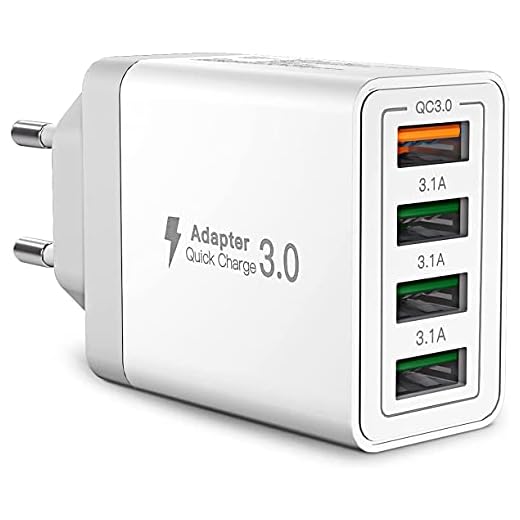 Cargador USB de Pared 33W,Cargador USB Carga rapida con 4 Puertos,Quick Charge 3.0 Enchufe USB Multiple para iPhone11 12 XS 8 7 6, Samsung S21 S20 S10 S9 S8,Huawei P30 P20 P10 P9, Redmi Note 9/8
