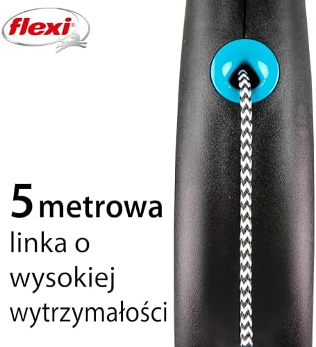 flexi smycz automatyczna Black Desing linka S 5m niebieska