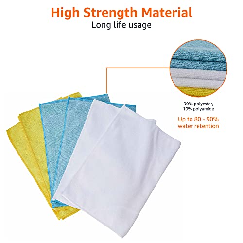 Image of amazon basics Microfiber Cleaning Cloth - 222 GSM (Pack of 6), Multicolor- 40cm X 30cm