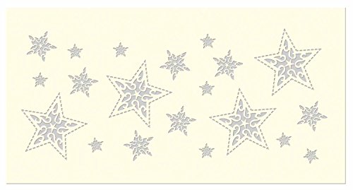 Ursus 18420038 - Silhouetten Tischlichter Filigrano, Sterne, creme, 5 Blatt, aus Transparentpapier, ca. 14 x 27 cm, 115 g/qm, Durchmesser ca. 8 cm, mit Laserschnitt, ideal als Tischdeko
