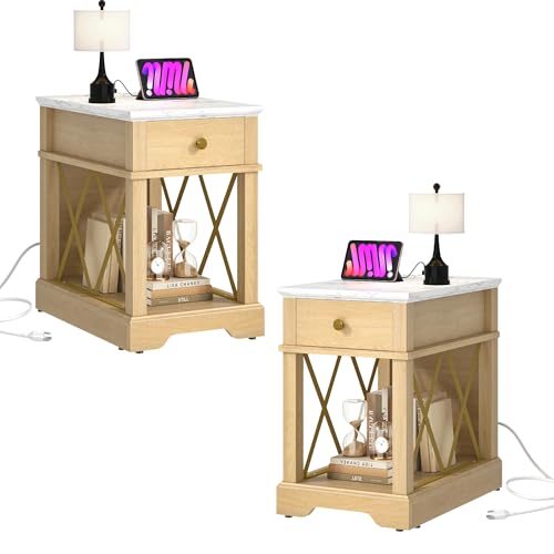 YITAHOME Farmhouse End Table Set Of 2
