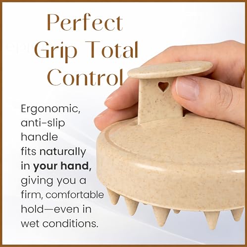 Image of Episkey Scalp Massager Shampoo Brush for Hair Wash Anti-Dandruff Silicone Scalp Scrubber with Soft Bristles | Deep Clean, Exfoliation & Hair Growth Ayurvedic Head Massage Brush for Men&Women(AW-35)
