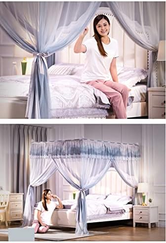 Fabric Bed Drapes Mesh Protection Canopy Shielding Netting,Bed Tents,Bed Canopy Princess Style Floor-to-Ceiling Mosquito Net, Wind and Dustproof Bedroom Tent, with Bracket, Easy to Disassemb