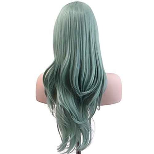 Akstore 28 inch Fashion Wigs Long Wavy Curly Hair Cosplay Wig (Grey Green) - Thumbnail 5