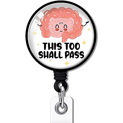 YAZMEEN Porta badge retrattile con clip a coccodrillo, per infermiera, badge con organo colon, divertente, regalo per infermieri, medici, assistenti, studenti, personale medico