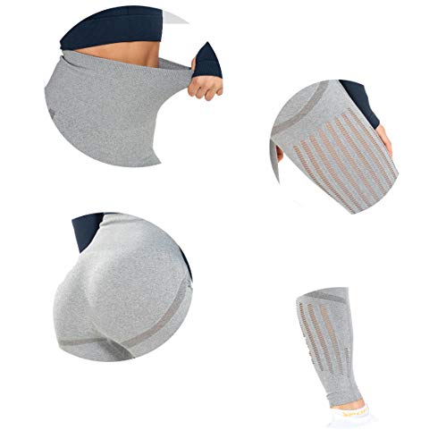 Redqenting Women’s High Waist Seamless Leggings Ankle Yoga Pants Squat Proof Tights Gray