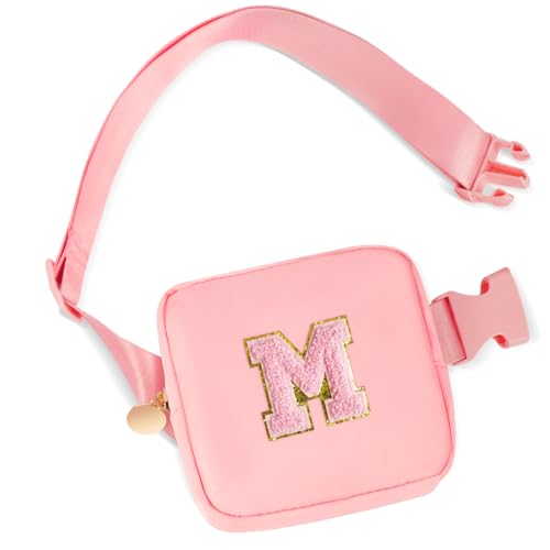 Uygafly Gifts for Girls Kids Toddler,Initial Fanny Pack Purse Peach,M