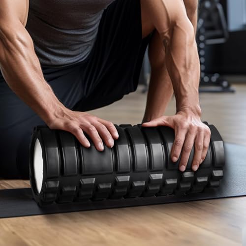 Rolo de Espuma Fitness de Alta Densidade para Exercícios, Massagem e Recuperação Muscular - Ideal pa