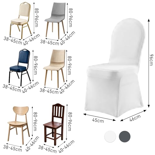 Miniatura 3 de Aufun 100 Piezas Funda Elástica Para Silla Universales Para Comedor, Bodas, Hoteles, Restaurantes, Banquetes, Fiestas