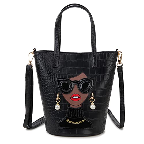 ENJOININ Novelty 3D Lady Face Purse Top Handle Satchel Handbags