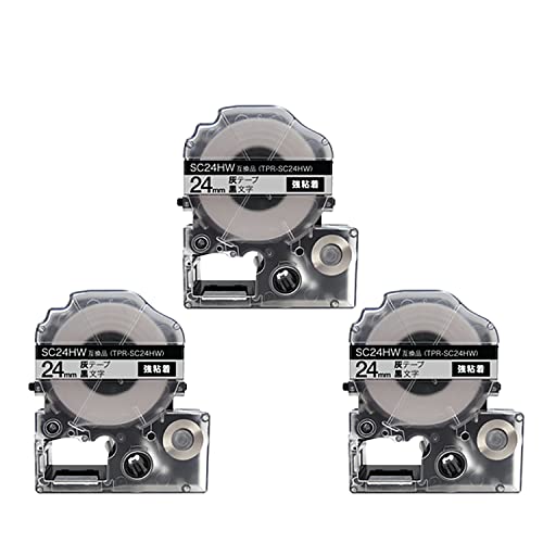 �L���O�W�� �p �e�v�� PRO 24mm �D ������ SC24HW �J���[���x�� ���S�� �݊��e�[�v 3�Z�b�g | KING JIM SR330/370/530/670/750/970/3500P/5500P/5900P SR-MK1 SR-R560/6
