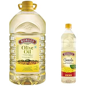 Borges Olive Oil, Extra Light Flavours of Olives, 5L & Canola Oil, 1L