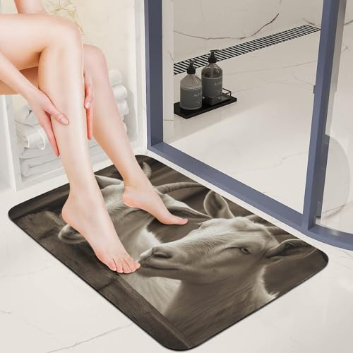 Tapis absorbant contre les glissades motif chèvre