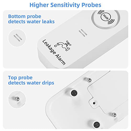 Wifi Water Leak Detector ( 2.4 G Wifi ) For Home, 90 Db Water Sensor Alarm And App Alerts, Wireless Leakage Detector Alarm For Pipes, Bedroom, Kitchen, Bathroom, Basement ( 4 Pack ) #TOP3