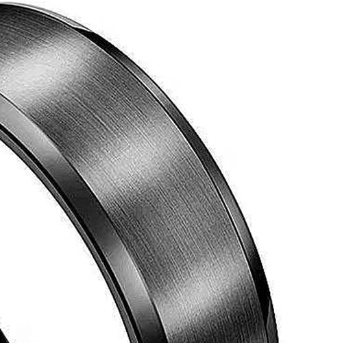 Aço inoxidável duplo chanfrado anel liso fosco titânio aço fashion masculino atraente processado
