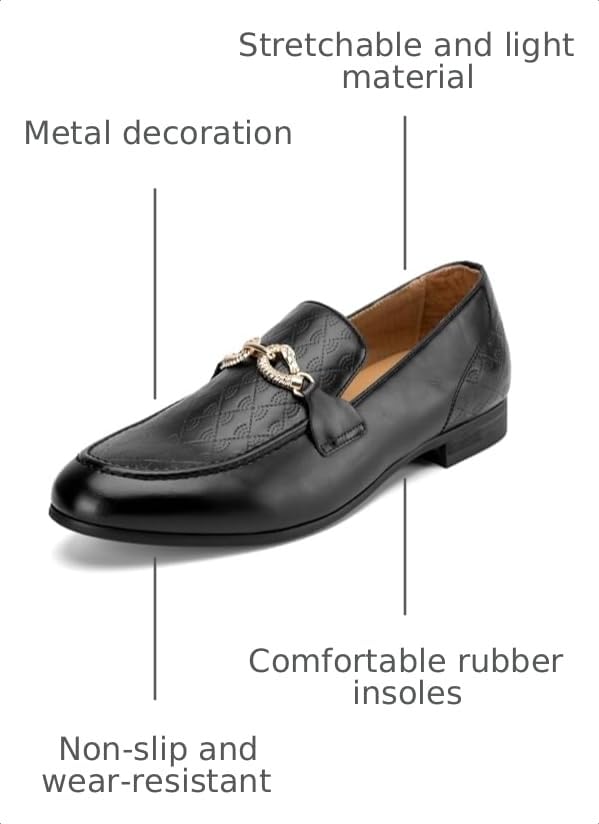 Image of Meijiana Men's Fashion Classic Microfiber PU Leather Loafers and Weeding Dress Shoes for Men