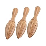 Happyyami 3 Piezas Exprimidor Manual de Cítricos de Madera Natural de Prensa Portátil para Limón y Diseño Ergonómico para Uso Cocina y Eventos