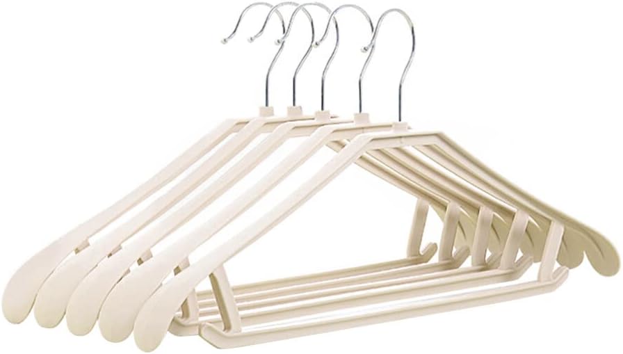 Garneck 5pcs Rack Suit Hooks, Non- Hangers Rotating Dress, Drying Space Sweaters Hanger Swivel Shoulder Suits, Dress Pants, Plastic Coats, Wide Slim& Jackets, for Slip Khaki Saving