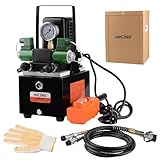 HZLZRZ Two Way Electric Hydraulic Pump Power Pack Unit 2 Stage Double Acting 110v/120V 10k psi (1st Stage/290 Psi, 2nd Stage/10,000 Psi),Two Way Mini