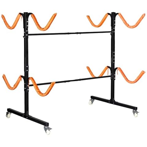 Neorexon Freestanding Kayak Storage Rack, Kayak Racks for Outdoor Storage 4 Kayak, Kayak Stand Heavy Duty Storage for Kayaks, Canoes, SUP and Surfboards Cover