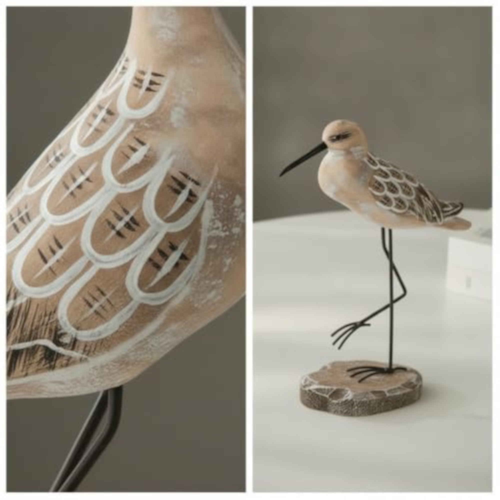 2 Pieces Tabletop Bird Figurine Sculptural Sculpture