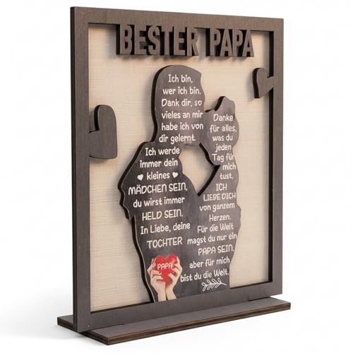 Geschenk für Papa zum Weihnachten Geschenke für Papa von Tochter- Holzschilder für Vater und Tochter mit Sockel Vatertagsgeschenk & Geburtstagsgeschenk für papa Valentinstag Weihnachten Geschenk