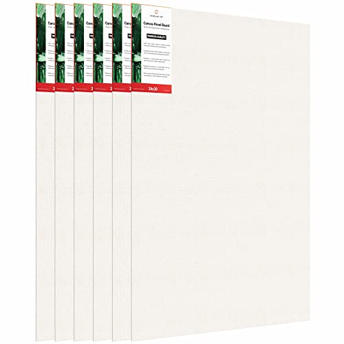 Image of Scholar Art Hobby Series 04 Oz (230 GSM) 100% Cotton Canvas Panel Board for Painting (White Blank Canvas Boards for Acrylic Paint, Oil Paint, Wet & Dry Media) | 24 inchx30 inch (60x75 cm), Pack of 6