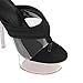 Clear Heels Platform Thong Sandals for Women Slip On Transparent Heeled Sandals Lucite Ultra-High Heels Flip Flop Slide Mules Openback Slingback Sexy Pole Dance Shoes Wedding Black Size 9.5