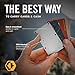 Ridge Wallet for Men - Slim Minimalist Compact Wallet and Card Holder, RFID Protected Front Pocket Wallets for Men with Integrated Cash Strap (Polar White)