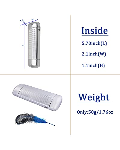 Philley Aluminum Metal Pocket Ultra-Light Silver Eyeglasses Glasses Case(Striped) #TOP4