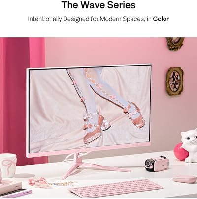 Pixio PX246 Wave Pink 24 inch 120Hz Refresh Rate FHD 1080p Resolution IPS Panel 4ms GTG Response Time Gaming Monitor with Adaptive Sync - 1