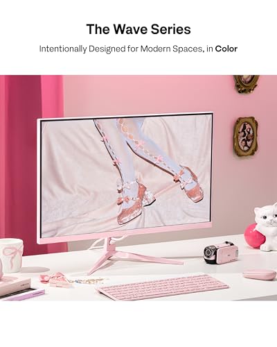 Pixio PX246 Wave Pink 24 inch 120Hz Refresh Rate FHD 1080p Resolution IPS Panel 4ms GTG Response Time Gaming Monitor with Adaptive Sync