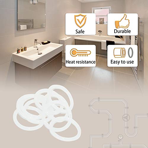 Flyshop 10 Pcs Clear White Silicone Sealing Rings O Ring Gasket 1.06" Od 0.75" Id 0.16" Width (27 X 19 X 4 Mm) #TOP4