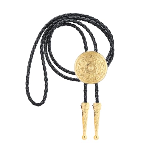 Image of GelConnie Floral Bolo Tie for Men Womens Bolo Tie Necklace Native American Black Men's Bolo Ties Western Cowboy Bolero Ties