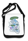 ~18x20cm Abstract Bonzai Tree Waterfall Japanese Graphic Schultertasche