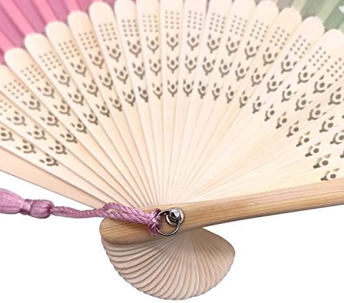 Kibon Folding Fans, Hand Fans, Handheld Fans, Bamboo Fans with Tassel for Birthday Gifts Dancing Cosplay Wedding Party Props Decoration
