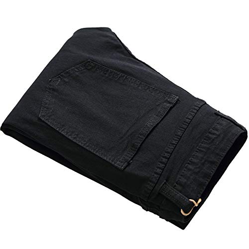 Andongnywell Skinny Fashion Men's Ripped Straight Biker Distressed Slim Stretchy Jeans Destroyed Trousers (Black,28) #TOP4