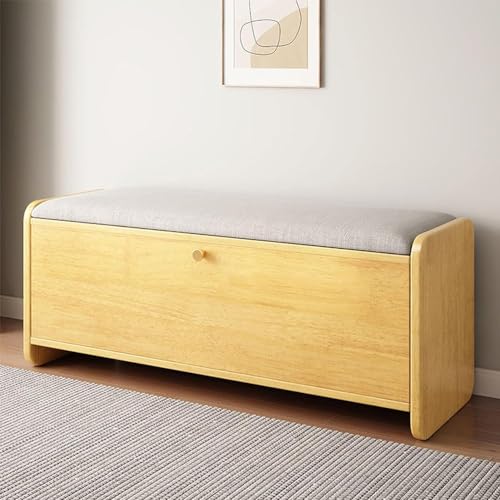 Rangement à chaussures moderne avec assise rembourrée en bois noble pour intérieur chic