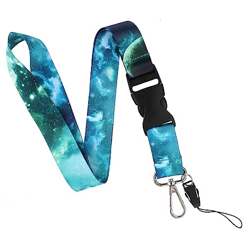 cobee Starry Sky Badge Lanyards, ID Badge Lanyards with Swivel Lobster Clasp and Quick-Release Buckle Starry Sky Crossbody Necklace for Name Badge ID Card Nurse Teacher Student (Starry Sky-E)