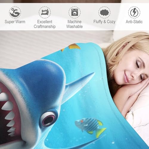 Couverture en Flannel Requin 3D 180×200cm pour Canapé et Lit - 4