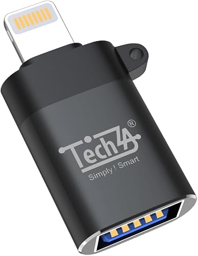 OTG USB Connector compatible with Lightning Devices, Aluminium Alloy, USB 3.0, Plug and Play, TZ-CN02