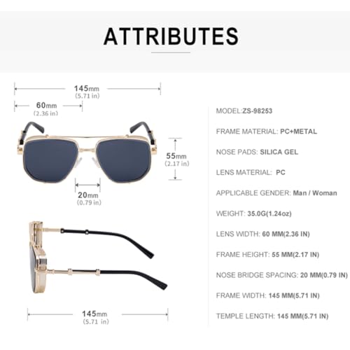 Lunettes de soleil Steampunk monture robuste contre les reflets
